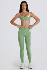 Soft Active Twist Front Leggings in Jade