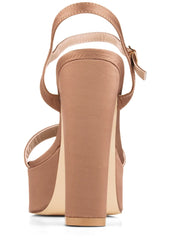 Platform Chunky Heels Tan
