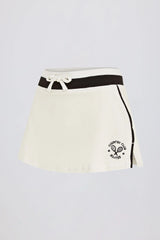 Terry Towelling Mid Rise Skort in Ivory