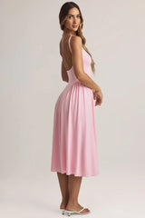 Modal A Line Midaxi Dress in Pastel Pink