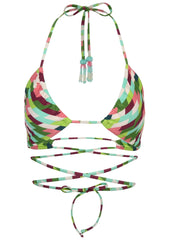 Ribbed Convertible Swim Top Dynamic Geo Small
