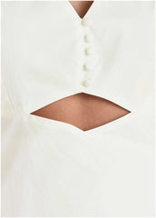 Puff Sleeve Poplin Romper Cloud Dancer