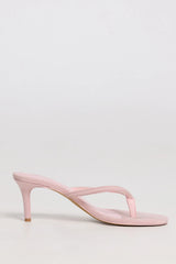 Heeled Thong Sandals in Pink