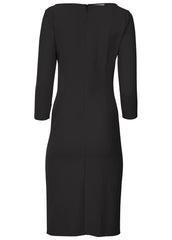 Ponte Ruched Dress Jet Black