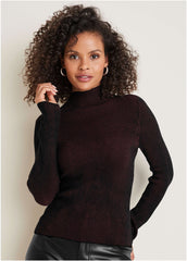 Plaited Long Sleeve Sweater Wine