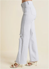 Laura Crop Wide Leg Jean White Denim