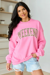 Weekend Leopard Pink Graphic Sweatshirt