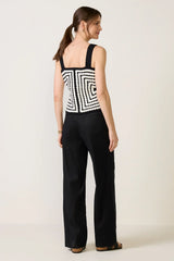Joelle Stretch Linen Trouser with Tie Waist