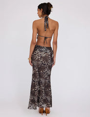 PEARL MAXI SKIRT MULTI LEOPARD