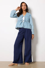 Tie Front Denim Jacket