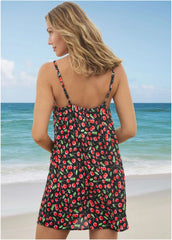 Crinkle Cover Up Dress Very Cherry