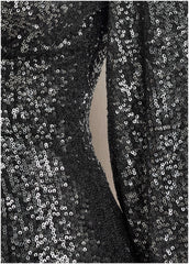 Sequin Maxi Top Gunmetal