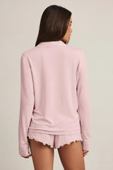 Modal Long Sleeve Pyjama Top in Baby Pink