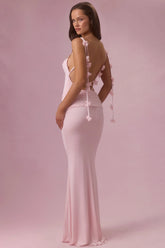 Jersey Draped Gown in Blush