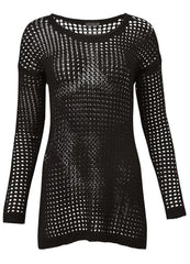 Crochet Tunic Cover Up Black Beauty