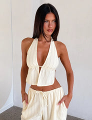 LAINEY TOP BEIGE STRIPE