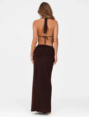 ESHA MAXI SKIRT BROWN CHOCOLATE