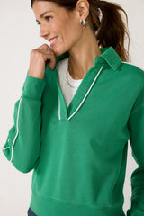 Elsie Piped Polo Sweatshirt