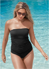 Slimming Bandeau Tankini Top Black Beauty