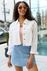 Run Around Town Ivory Deconstructed Denim Jacket
