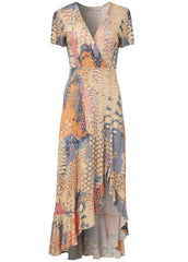 Wrap Maxi Dress Orange Multi