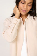 Linen Zip Up Shirt