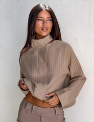 LENNEX JACKET TAN PINSTRIPE