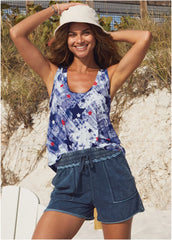 French Terry Shorts Blue Indigo Wash