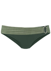 Ring Low Rise Bikini Bottom Olive Green Multi