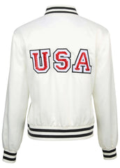 USA Matte Satin Bomber Cloud Dancer