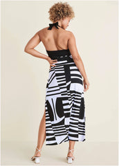 Twofer Maxi Dress Modern Abstract