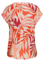Printed Short Sleeve Top Red Multi