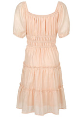 Tiered A Line Dress Pink