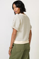 Briggs Stripe V Neck Sweatshirt