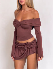 DENALI MINI SKIRT CHOCOLATE