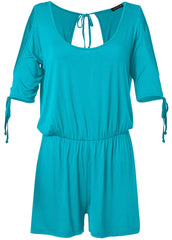 Cold Shoulder Romper Aqua Reef