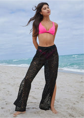 Lace Cover Up Pant Jet Black