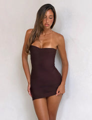 NIYA BANDAGE DRESS CHOCOLATE