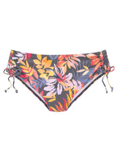 Ruched Side Mid Rise Bottom Grey Floral