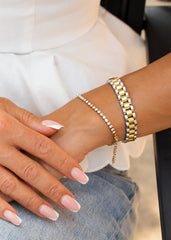 Vega Silver and Gold Band Bracelet