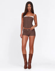 ANTONELLA CORSET 20 BROWN CHOCOLATE CHOCOLATE PINSTRIPE
