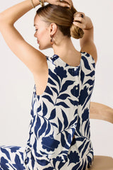 Button Back Satin Tank