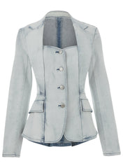 Sweetheart Denim Blazer Light Wash