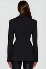 Structured Double Breasted Blazer in Black