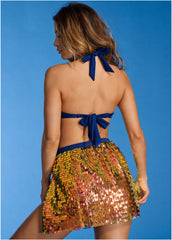 Glitz Cover Up Wrap Skirt Sea Green Multi