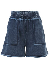 French Terry Shorts Blue Indigo Wash