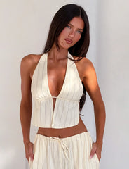 LAINEY TOP BEIGE STRIPE