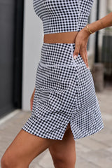 Active State Black Gingham Active Skirt