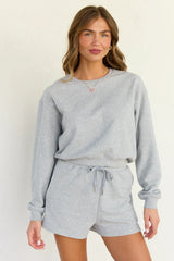 Everyday Ease Light Grey Cropped Sweatshirt