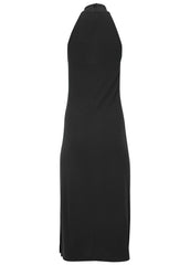 High Neck Midi Dress Jet Black